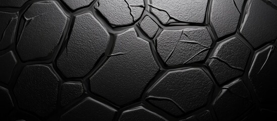 Aufkleber - Black Textured Surface Ideal for Classic Football or Soccer Ball Featuring Empty Copyspace for Custom Text or Branding Opportunities