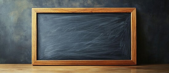 Aufkleber - Blackboard Background with Wooden Frame Ideal for Fresh Starts Featuring Ample Copyspace for Text and Creative Ideas