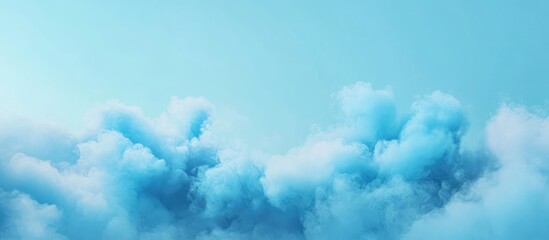 Aufkleber - Blue smoke flowing in waves against a solid sky-blue backdrop with ample empty space for text or design elements