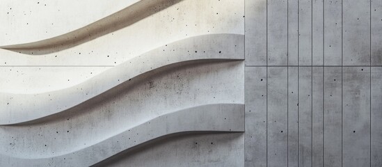 Aufkleber - Abstract Textured Background with Smooth Curved Concrete Waves and Clean Vertical Space for Creative Design and Advertising Applications