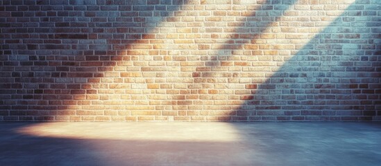 Aufkleber - Brick wall with gradient sunlight shadows creating empty space ideal for background texture and text placement in a design project