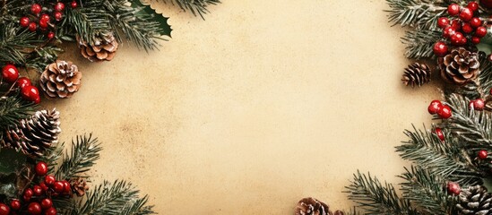 Poster - Festive Card Mockup with Holiday Decorations and Ample Copyspace for Custom Text and Greetings