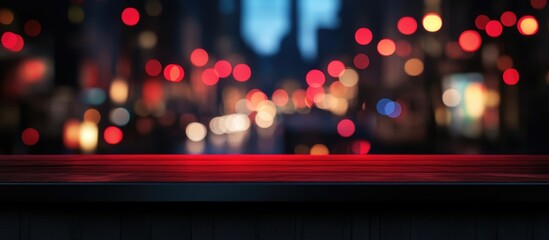 Aufkleber - Blurred Night Bokeh Background with Red Lights and Copyspace for Text Ideal for Celebratory or Promotional Marketing Visuals