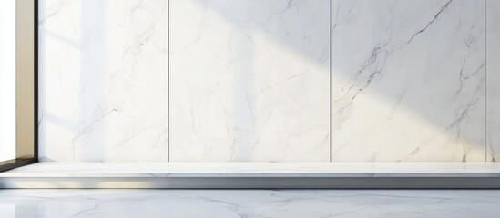 Poster - Elegant Modern Kitchen Interior Featuring White Cabinets and Bright Natural Light Ideal for Text Overlay