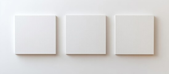 Aufkleber - Blank Canvas Frames on White Wall in Modern Interior Design with Generous Copyspace for Creative Text and Artwork Display