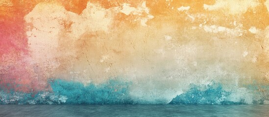 Aufkleber - Vibrant Textured Concrete Background with Gradient Colors and Spacious Area for Text or Graphic Elements