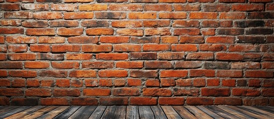 Aufkleber - Bright minimalist office interior showcasing a rustic brick wall with ample copy space for design or text placement.