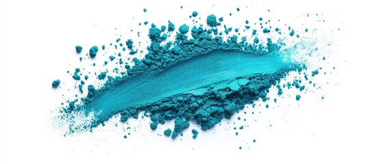 Aufkleber - Vibrant turquoise and teal paint splashes on a white background with ample empty space for text or design elements