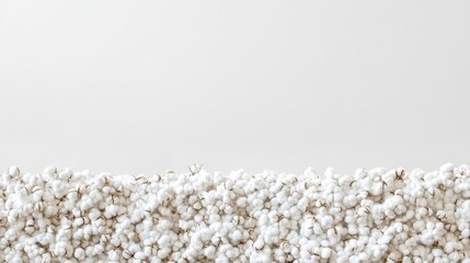 Poster - Cotton flowers arranged on a neutral background with ample copy space for text placement