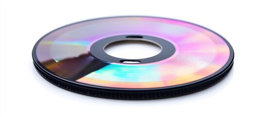 Aufkleber - Blank compact disc on white background with reflective surface and ample space for text or branding opportunities.