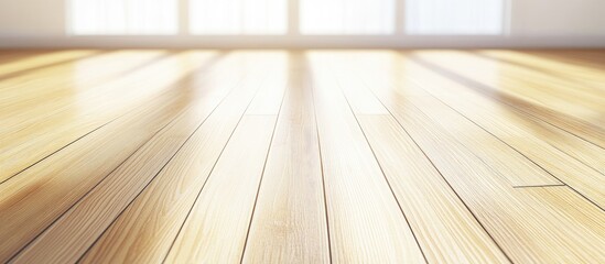 Aufkleber - Bright Spacious Room with Light Wood Flooring and Natural Light Creating a Warm Ambiance Perfect for Text Overlay