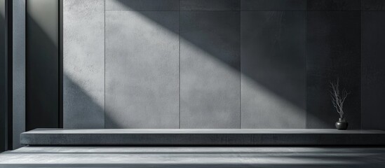 Aufkleber - Modern Concrete Wall with Minimalist Decor and Ample Blank Space for Advertising or Text Placement in an Indoor Setting