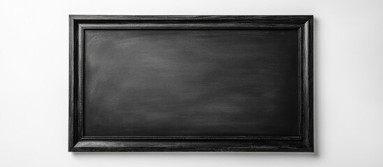 Aufkleber - Black Wooden Chalkboard Frame on White Background Ideal for Promotional Text or Creative Display with Ample Empty Space for Customization