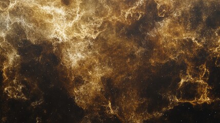 Poster - Abstract cosmic background with golden nebula and dark space Copy Space