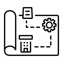 Wall Mural - Project plan icon in outline style 