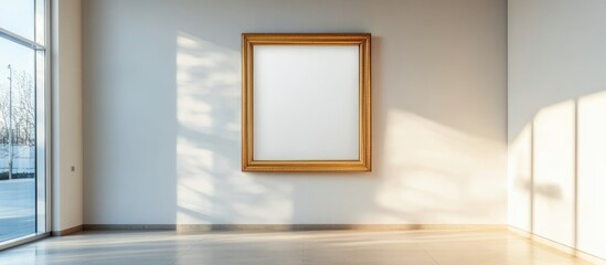 Aufkleber - Elegant Blank Frame in Modern Living Room Showcasing Natural Light with Ample Space for Personalized Text or Artwork Integration