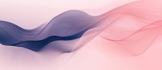 Aufkleber - Blush Pink and Navy Abstract Background with Flowing Waves Ideal for Elegant Poster and Copyspace for Text Insert