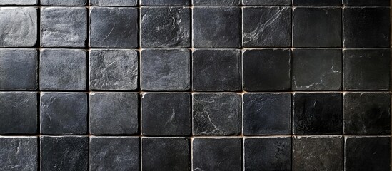 Aufkleber - Black Tiles in a Grid Pattern with Empty Copyspace for Text Ideal for Backgrounds or Design Projects