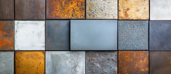 Aufkleber - various textured metal panels with copy space for design use