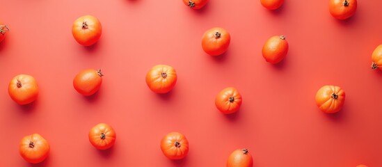 Aufkleber - Vibrant flat lay of fresh apples on a bold red background with ample empty space for creative text or marketing messages