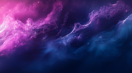 Poster - Attractive abstract background in blue and purple tones with waves and wavy shapes. Beautiful vibrant background