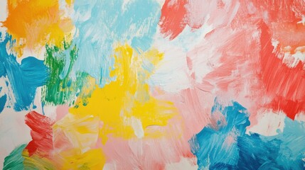 Poster - Vibrant Abstract Painting Background with Colorful Brush Strokes and Empty Space for Text or Design Use