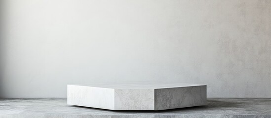 Poster - elegant minimalist hexagonal concrete podium in modern interior space with calming neutral backgroun