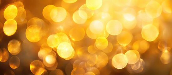 Poster - Golden bokeh lights on a transparent background with ample copy space for your text or design needs ideal for festive or elegant themes.
