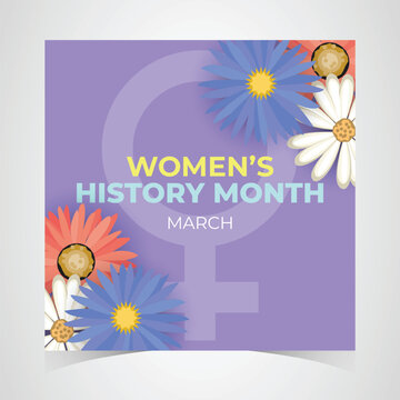 Women's History Month Celebration Banner. Womens History Month Background. Women's Contributions To Events In History and Contemporary Society Abstract Illustration Design
