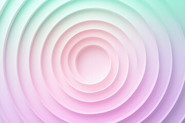 Poster - Elegant radial gradient background transitioning from soft pink to pastel lavender and mint green for a dreamy atmosphere