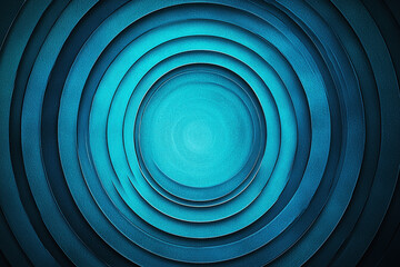 Poster - Vibrant teal and blue radial gradient pattern creates a refreshing aquatic aesthetic for modern decor and design projects