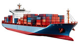 cargo container ship isolated on transparent background	
