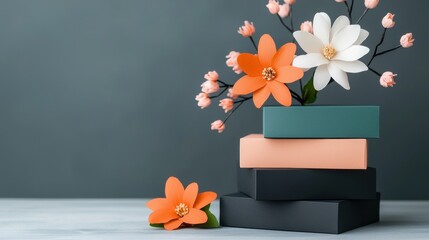 Layered gift boxes resembling a wedding cake