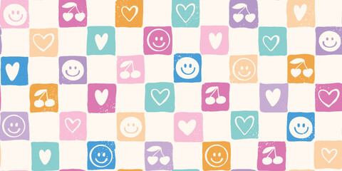 Groovy seamless pattern for wallpaper, prints, digital paper, textile, wrapping paper, backgrounds, etc. EPS 10