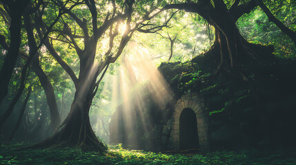 Canvas Print - mysterious hidden alcove