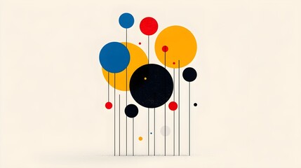 Poster - Abstract design featuring colorful circles against a light background, creating a vibrant and modern aesthetic.