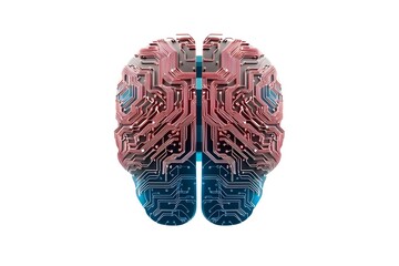 Poster - Digital brain illustration combining circuitry and neural elements, symbolizing technology and intelligence.