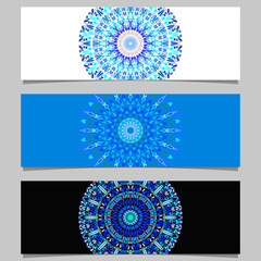 Poster - Abstract horizontal floral mandala banner template set