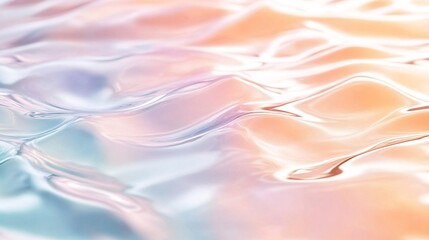 Aufkleber - Soft, flowing water surface in pastel hues of pink and blue, creating a tranquil and serene atmosphere.