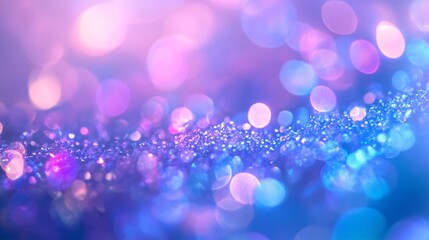 Poster - A mesmerizing abstract background featuring a blur of sparkling purple and blue bokeh lights.