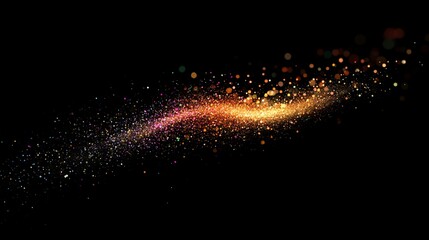 Poster - A mesmerizing swirl of colorful cosmic dust against a deep black background, creating a sense of cosmic wonder.