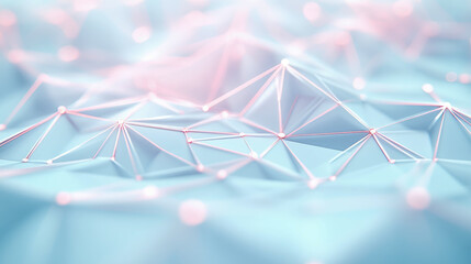 Leinwandbilder - Abstract Pastel Network: Interconnected Nodes and Lines