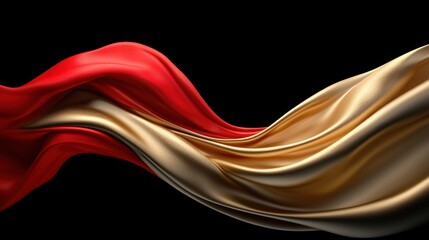 Wall Mural - Elegant satin textures in deep red and golden hues background