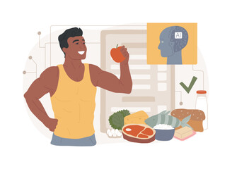Poster - AI-Optimized Athlete Nutrition abstract concept vector illustration.