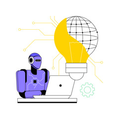 Poster - AI-Powered 3D Modeling abstract concept vector illustration.