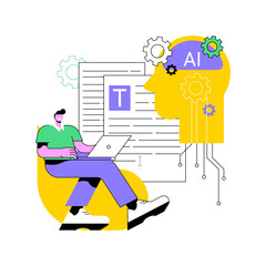 Poster - ai-driven creative writing abstract concept vector illustration.