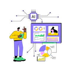Poster - ai-driven customer lifetime value analysis abstract concept vector illustration.