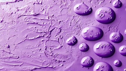 Poster - Texture featuring purple droplets on a textured background with uneven surface created by paint or liquid