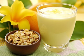 Sticker - Oatmeal Yogurt Smoothie with Orange