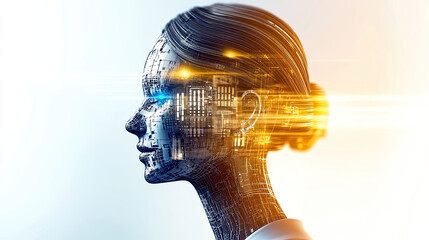 Poster - Innovative Robotic Human Figure Showcases Advanced AI and Intricate Design in Futuristic Simplicity
